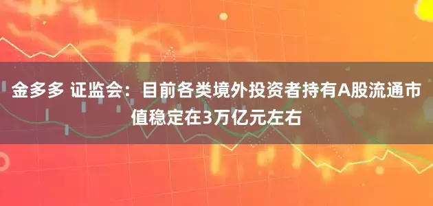金多多 证监会：目前各类境外投资者持有A股流通市值稳定在3万亿元左右